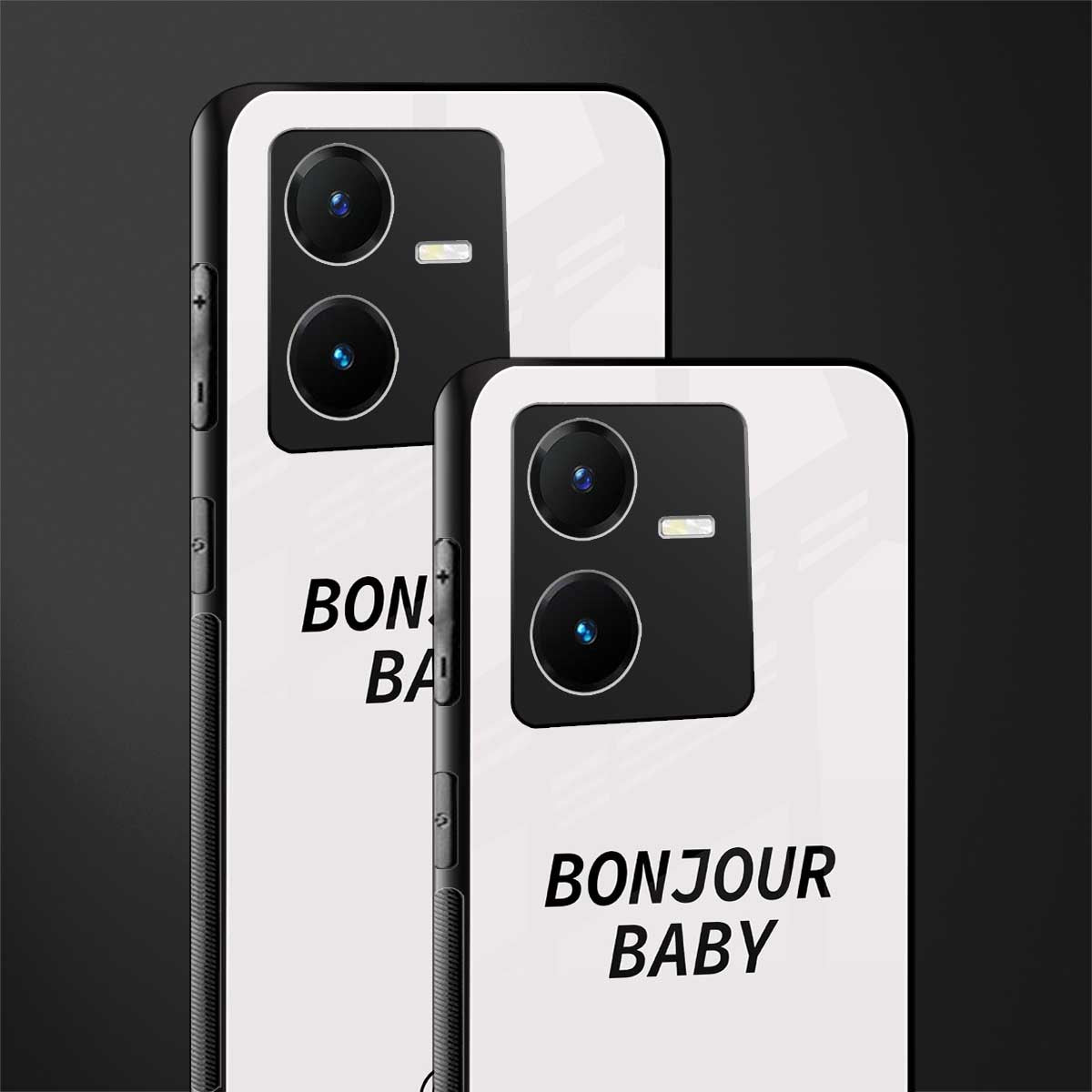 bonjour baby back phone cover | glass case for vivo y22