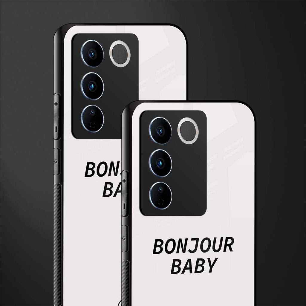 bonjour baby back phone cover | glass case for vivo v27 pro 5g