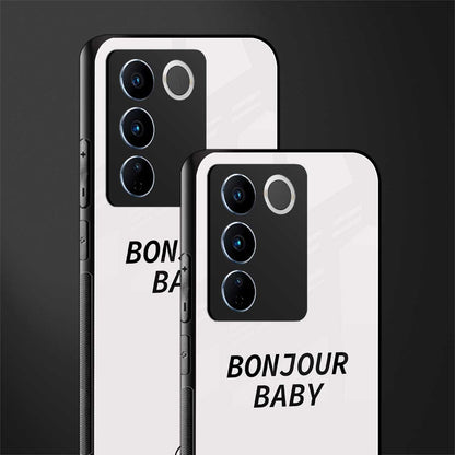 bonjour baby back phone cover | glass case for vivo v27 pro 5g