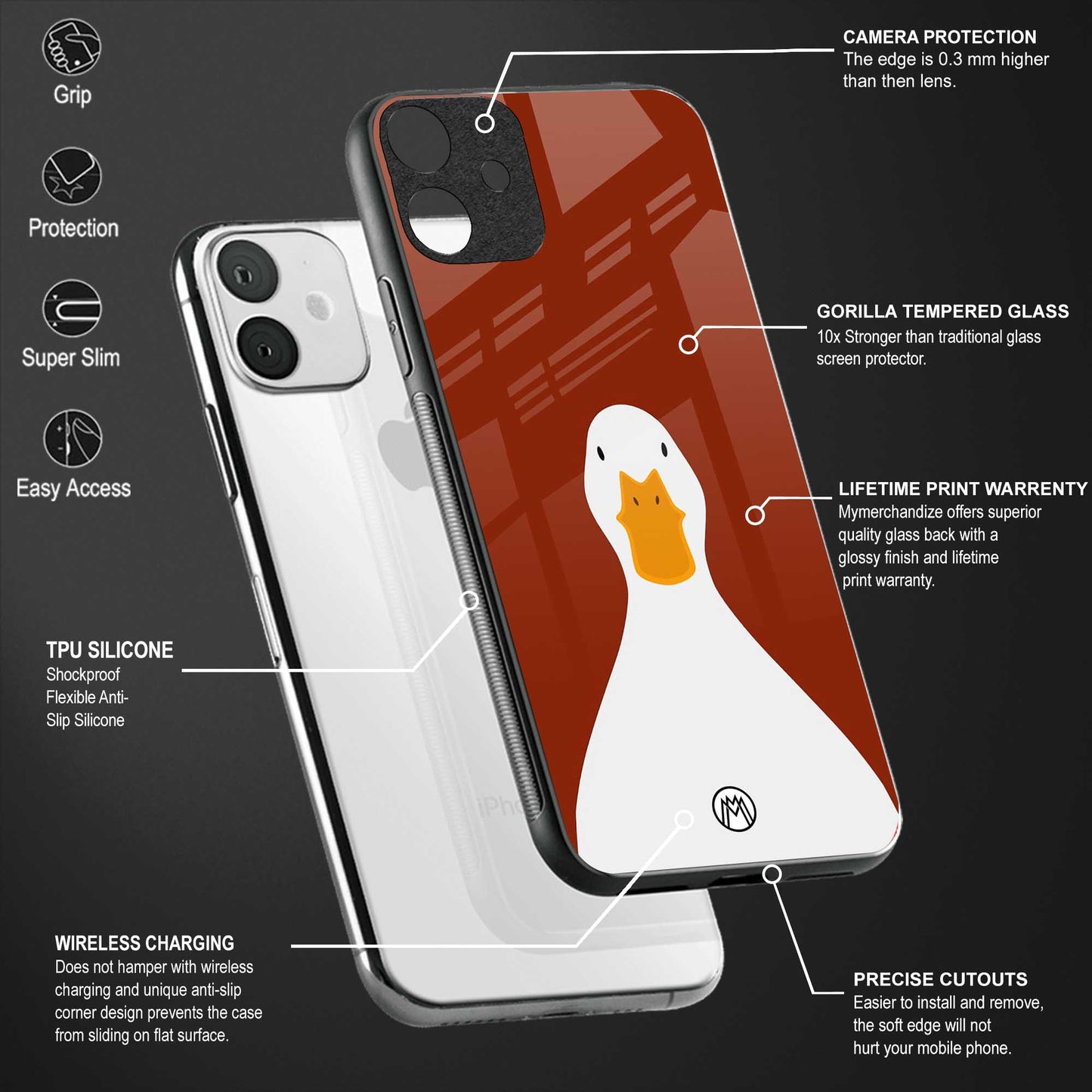 boring goose back phone cover | glass case for samsun galaxy a24 4g