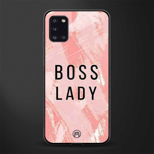 boss lady glass case for samsung galaxy a31 image