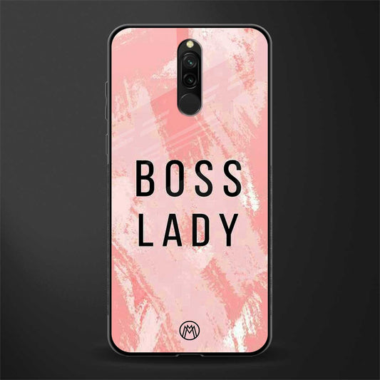 boss lady glass case for redmi 8 image