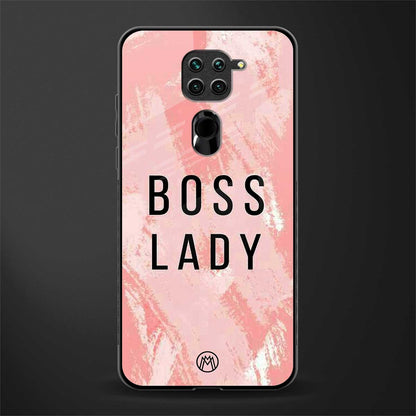 boss lady glass case for redmi note 9 image