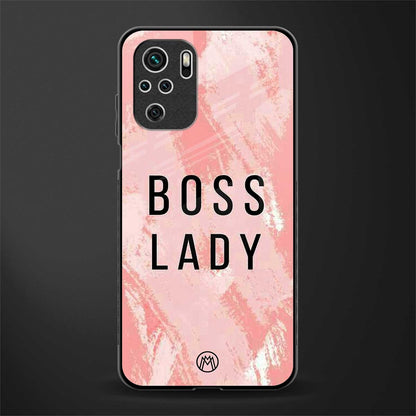 boss lady glass case for redmi note 10 image