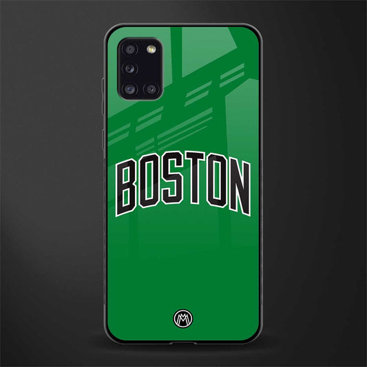 boston club glass case for samsung galaxy a31 image