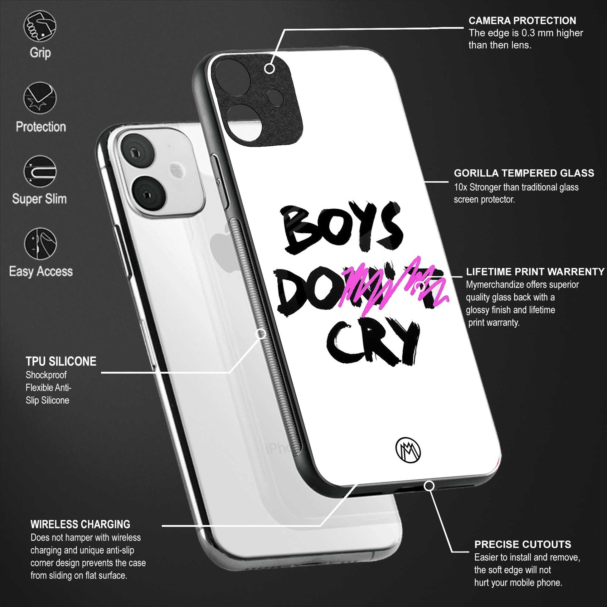 boys do cry back phone cover | glass case for vivo v25-5g