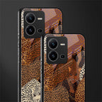 brown beasts back phone cover | glass case for vivo v25-5g