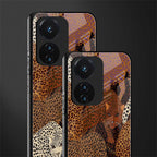 brown beasts back phone cover | glass case for vivo t1 44w 4g