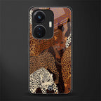 brown beasts back phone cover | glass case for vivo t1 44w 4g