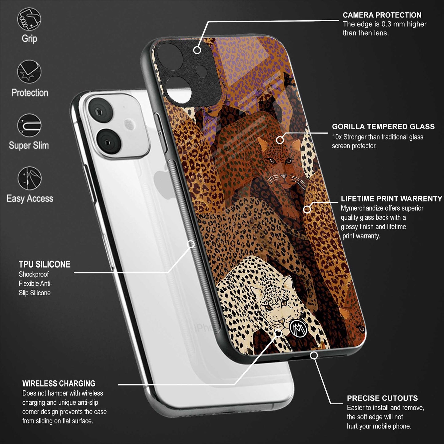brown beasts back phone cover | glass case for vivo v25-5g