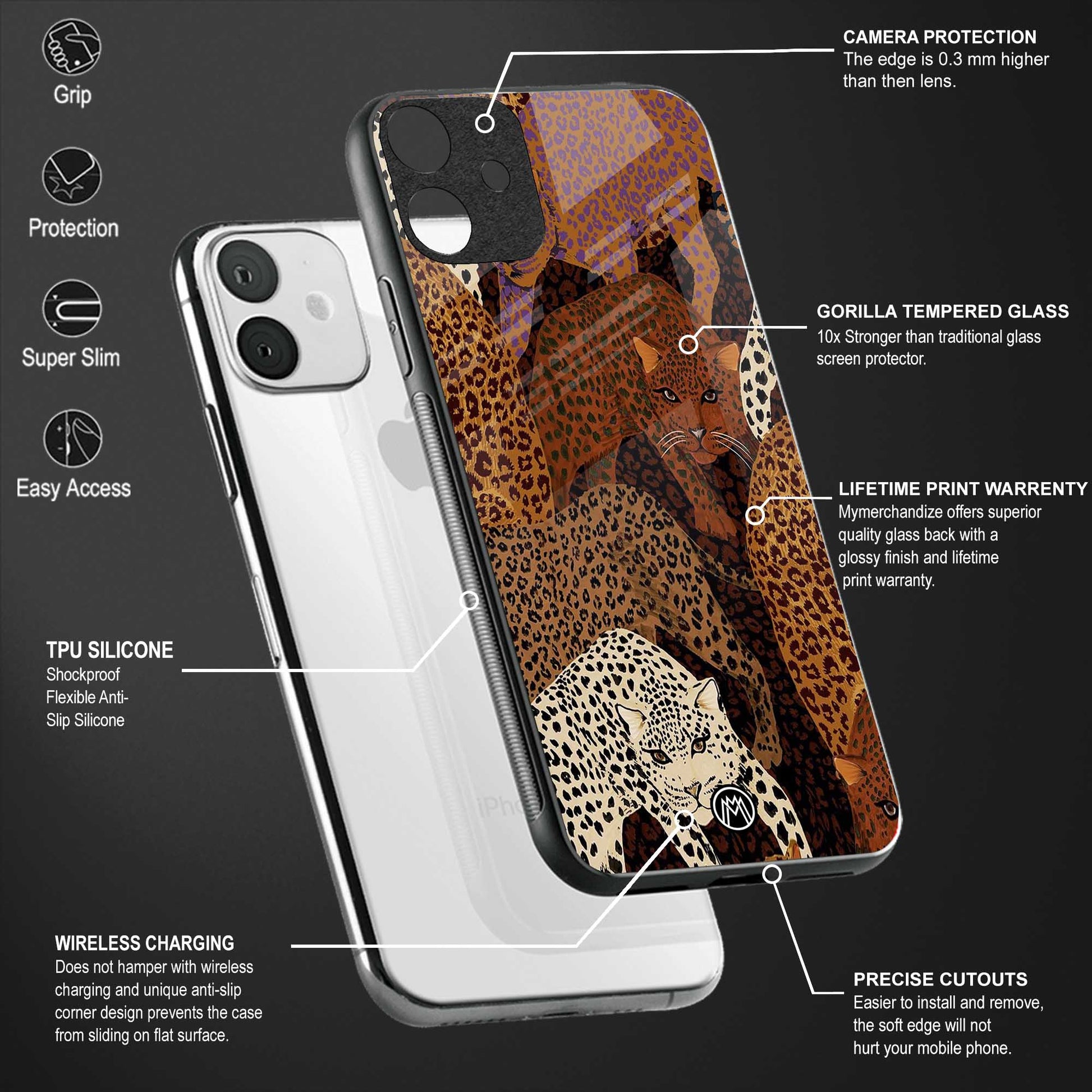 brown beasts back phone cover | glass case for vivo y16