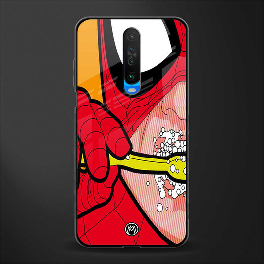 brushing spiderman glass case for poco x2 image