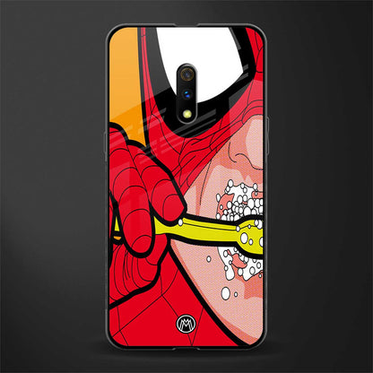 brushing spiderman glass case for realme x image