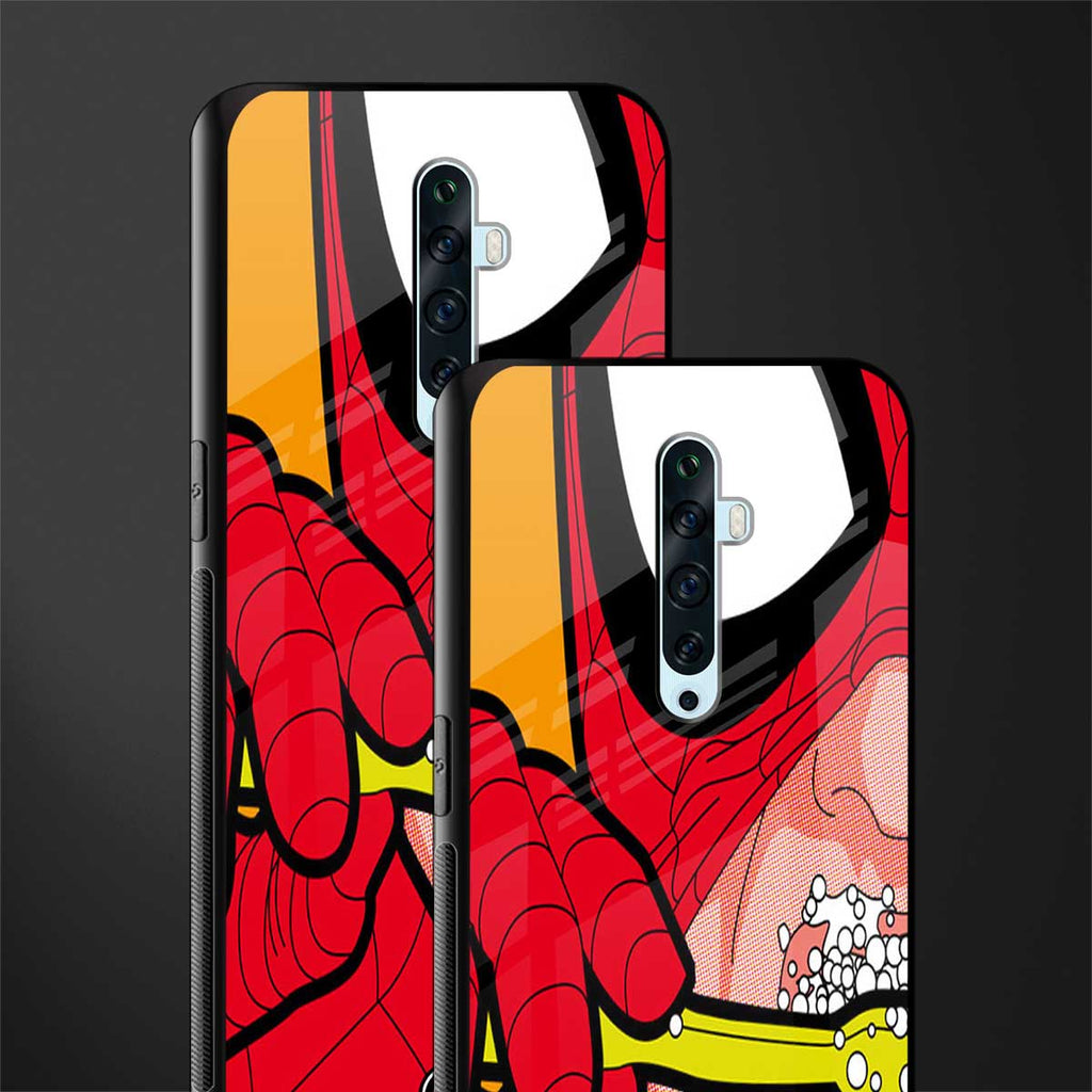 brushing spiderman glass case for oppo reno 2f image-2