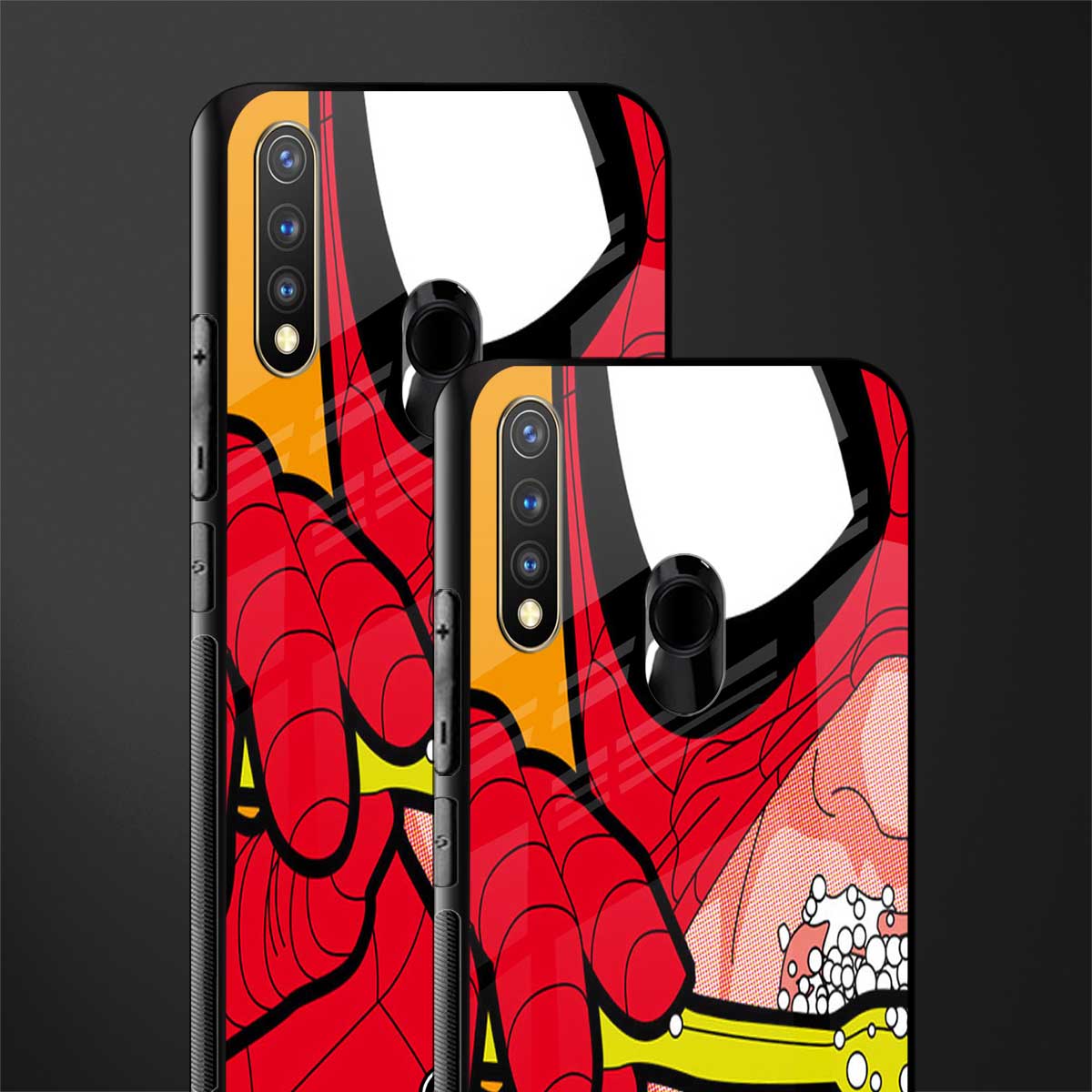 brushing spiderman glass case for vivo y19 image-2