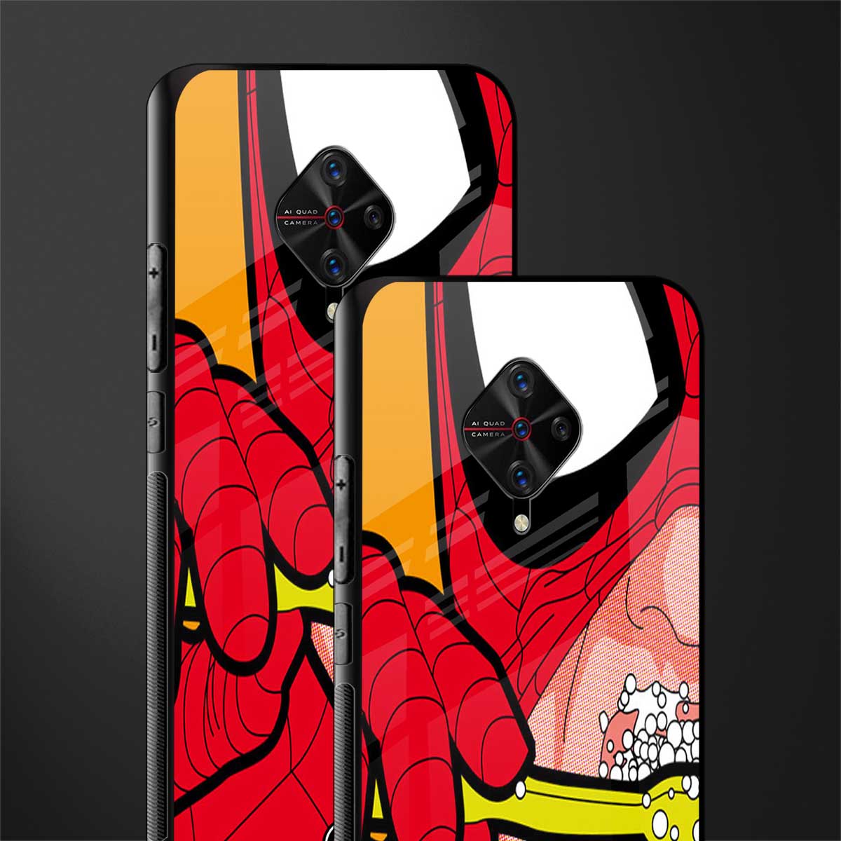 brushing spiderman glass case for vivo s1 pro image-2