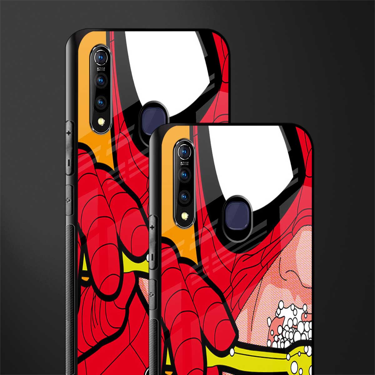 brushing spiderman glass case for vivo z1 pro image-2