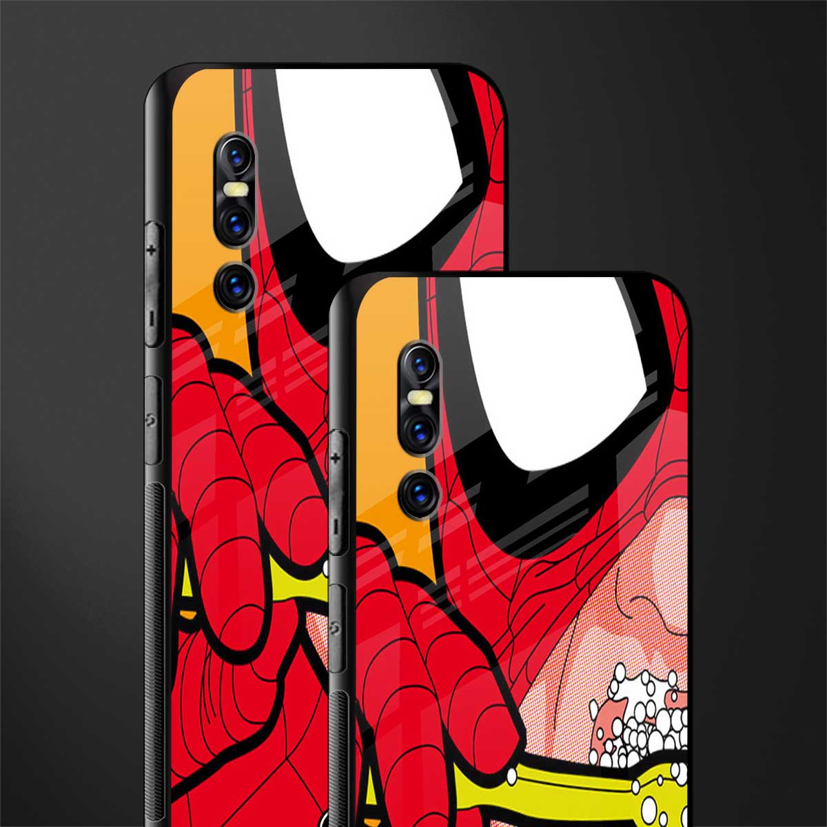 brushing spiderman glass case for vivo v15 pro image-2