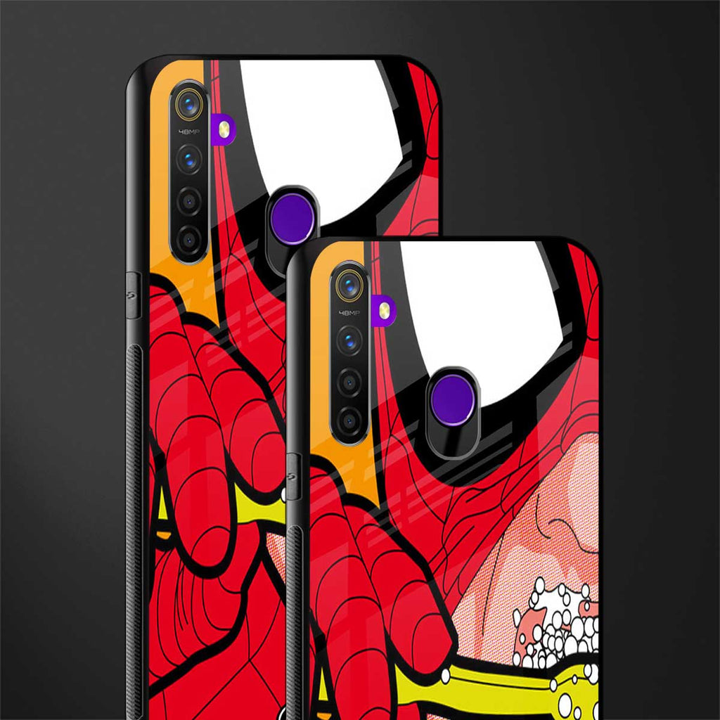 brushing spiderman glass case for realme 5 pro image-2