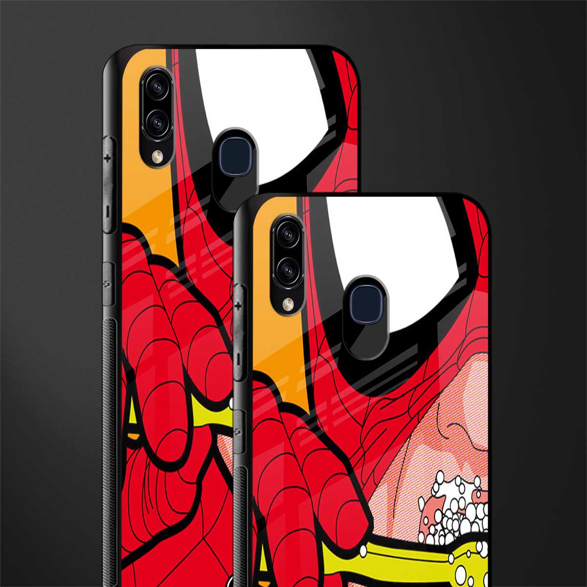 brushing spiderman glass case for samsung galaxy a20 image-2