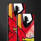 brushing spiderman glass case for redmi note 8 pro image-2