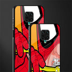 brushing spiderman glass case for redmi note 9 pro image-2