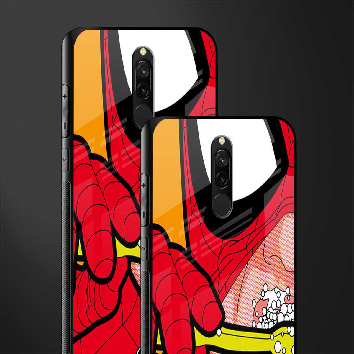 brushing spiderman glass case for redmi 8 image-2