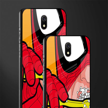 brushing spiderman glass case for redmi 8a image-2