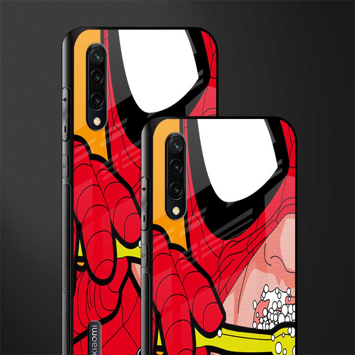 brushing spiderman glass case for mi a3 redmi a3 image-2