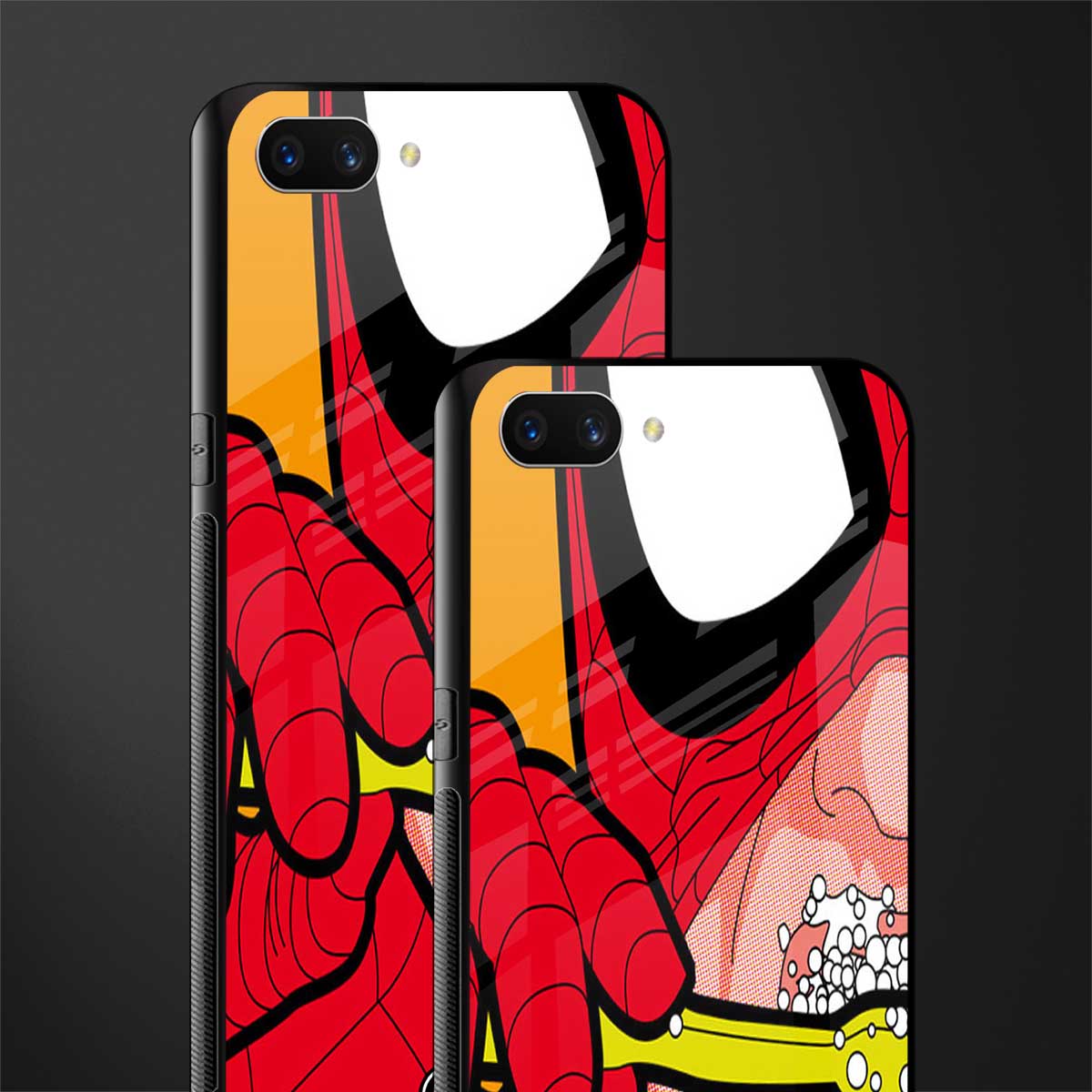 brushing spiderman glass case for oppo a3s image-2