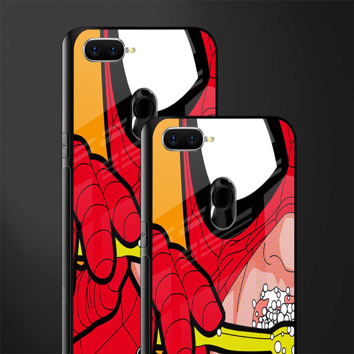 brushing spiderman glass case for oppo a7 image-2
