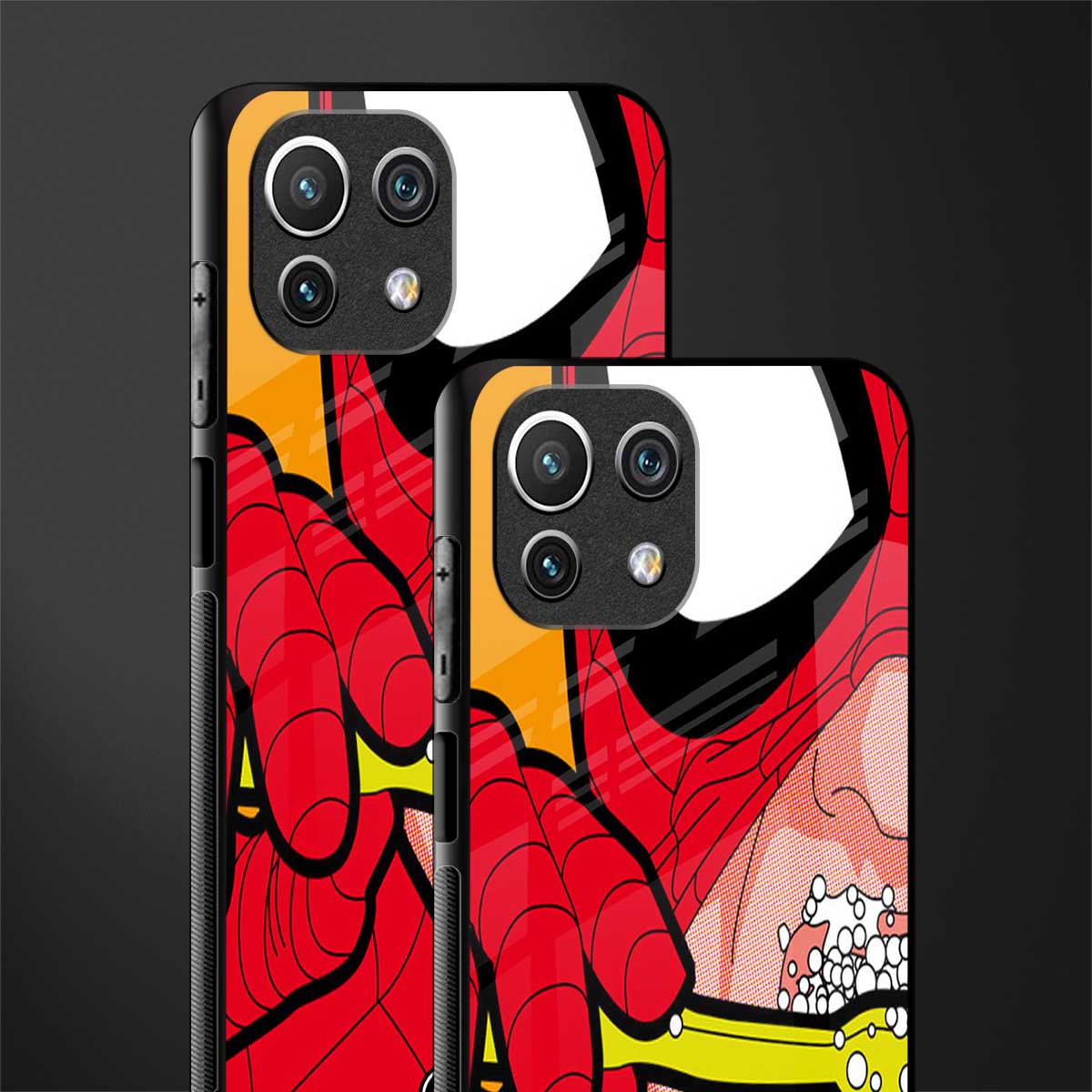 brushing spiderman glass case for mi 11 lite image-2