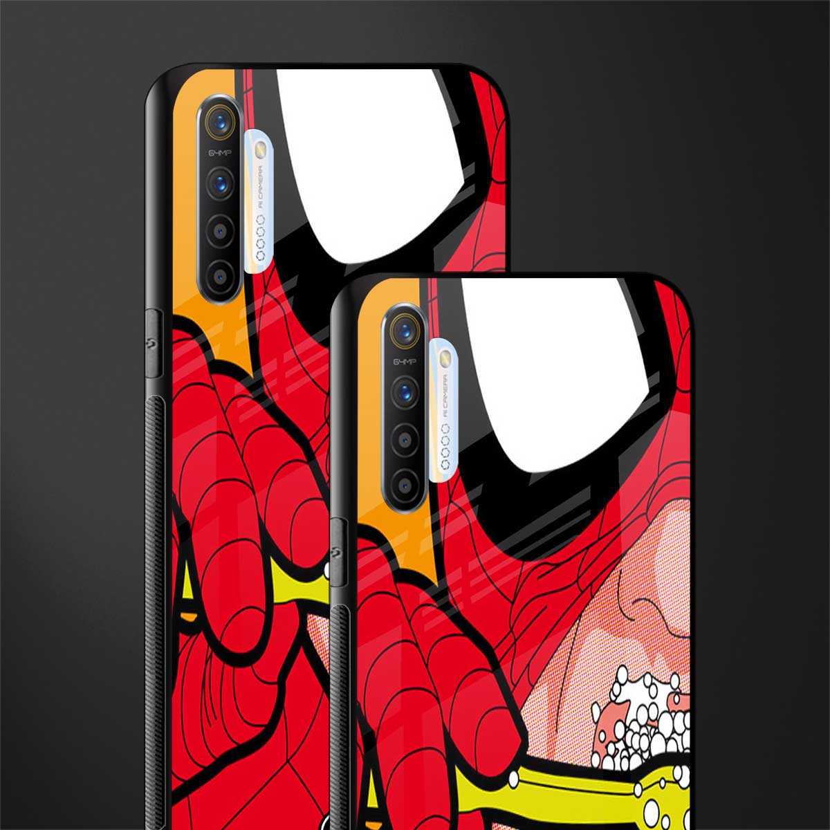 brushing spiderman glass case for realme xt image-2