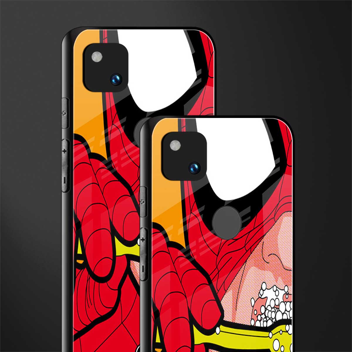 brushing spiderman back phone cover | glass case for google pixel 4a 4g