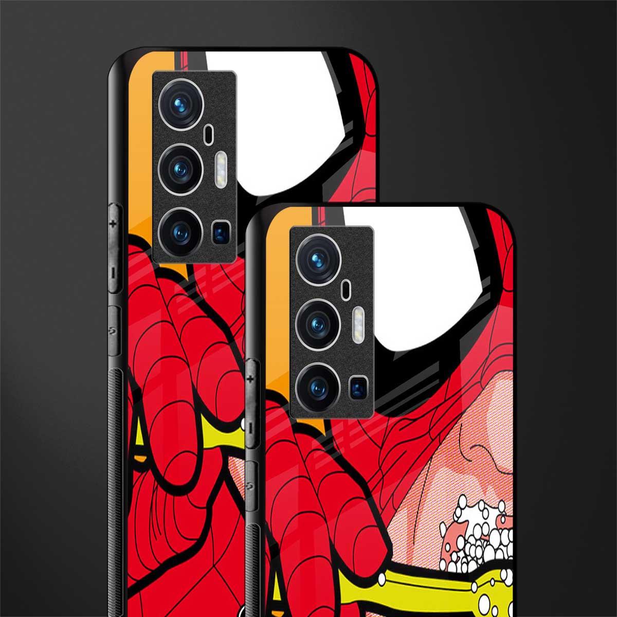brushing spiderman glass case for vivo x70 pro plus image-2