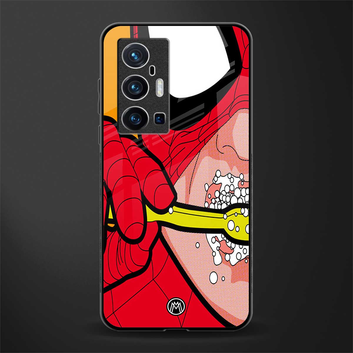 brushing spiderman glass case for vivo x70 pro plus image