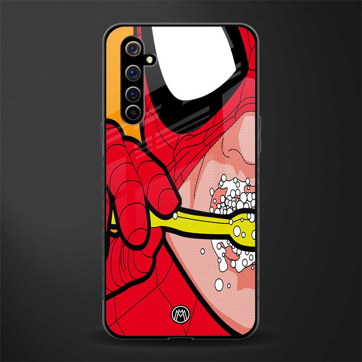 brushing spiderman glass case for realme x50 pro image