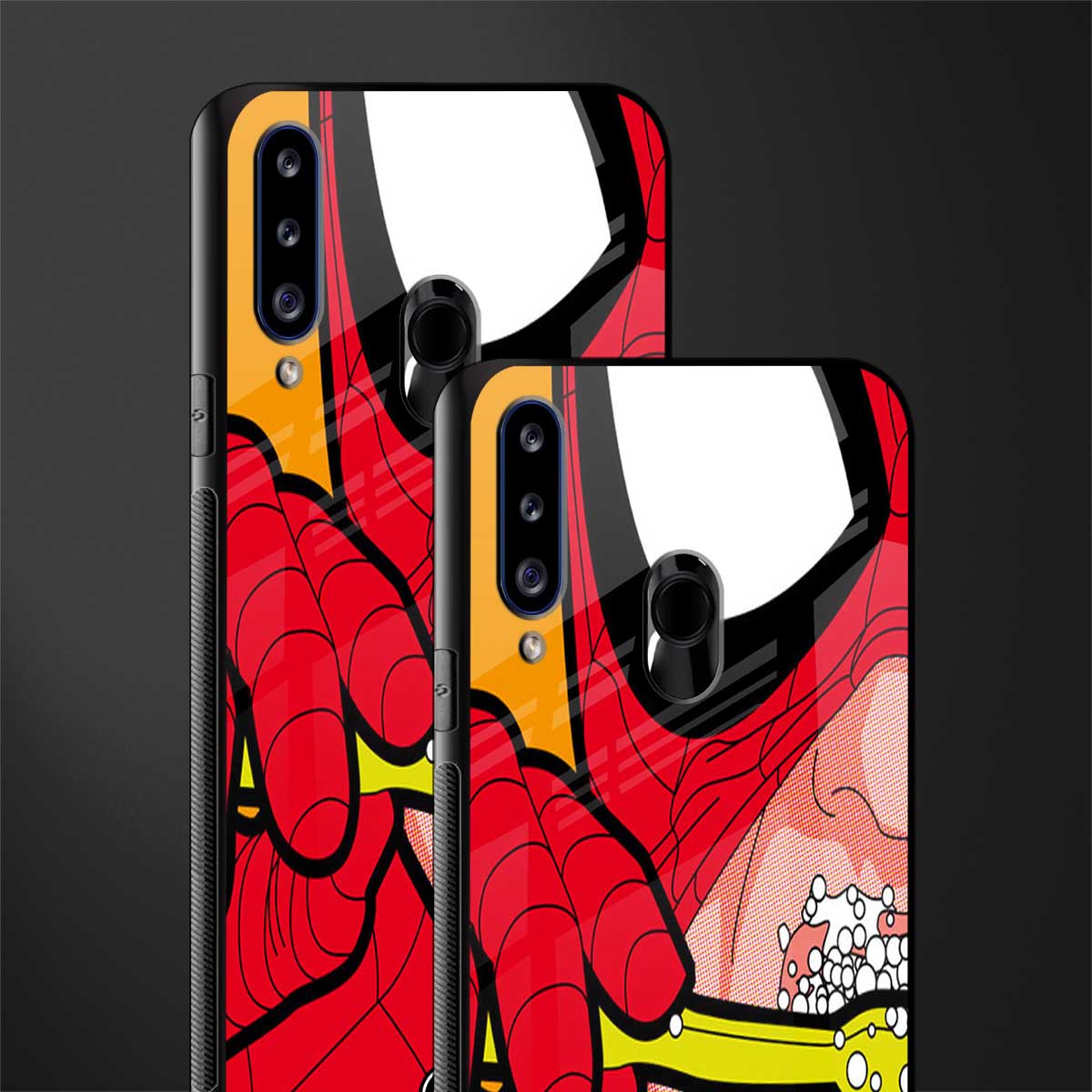 brushing spiderman glass case for samsung galaxy a20s image-2