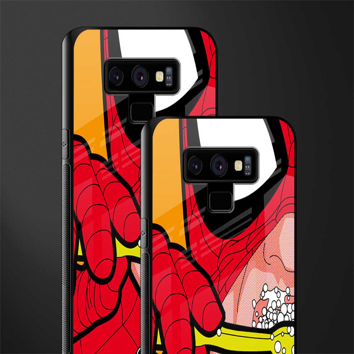 brushing spiderman glass case for samsung galaxy note 9 image-2