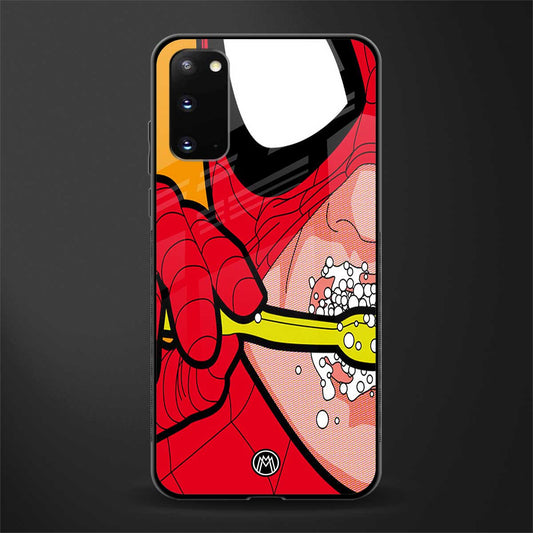 brushing spiderman glass case for samsung galaxy s20 image