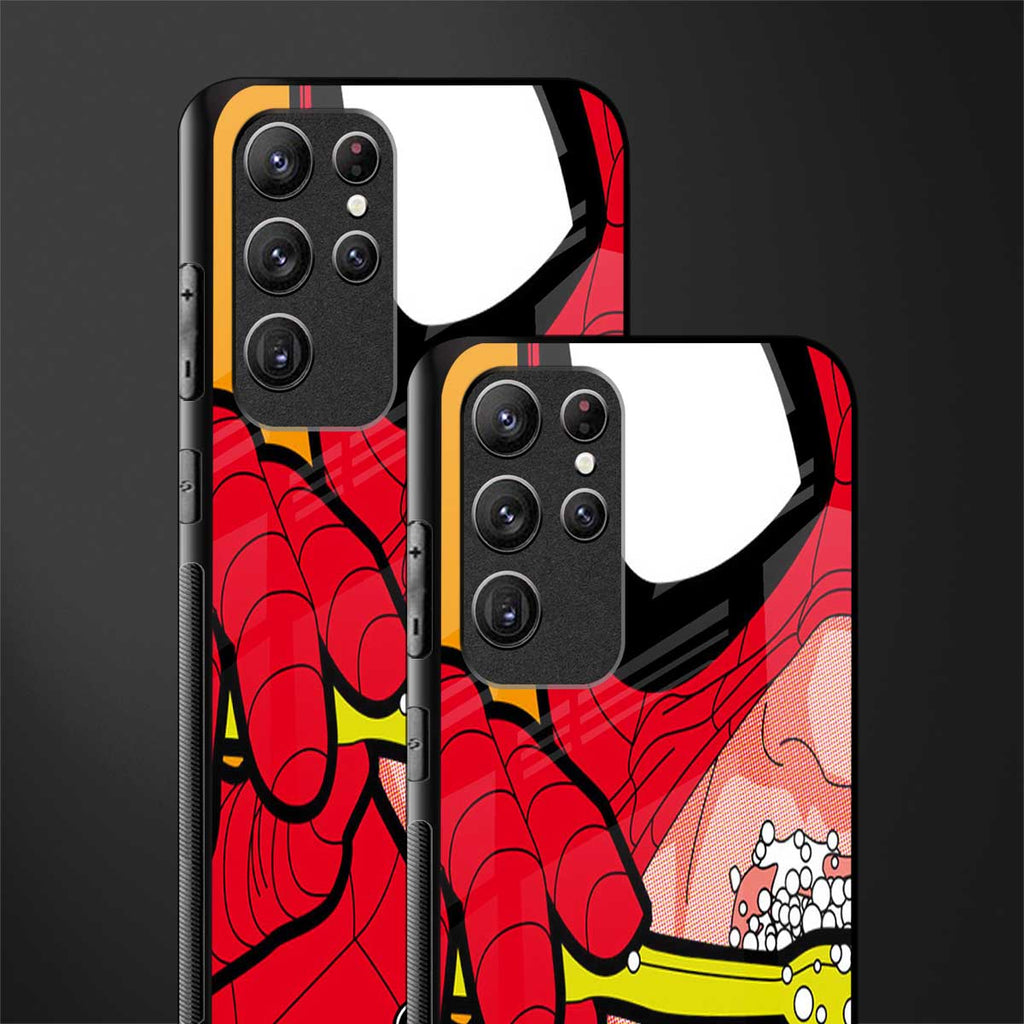 brushing spiderman glass case for samsung galaxy s21 ultra image-2