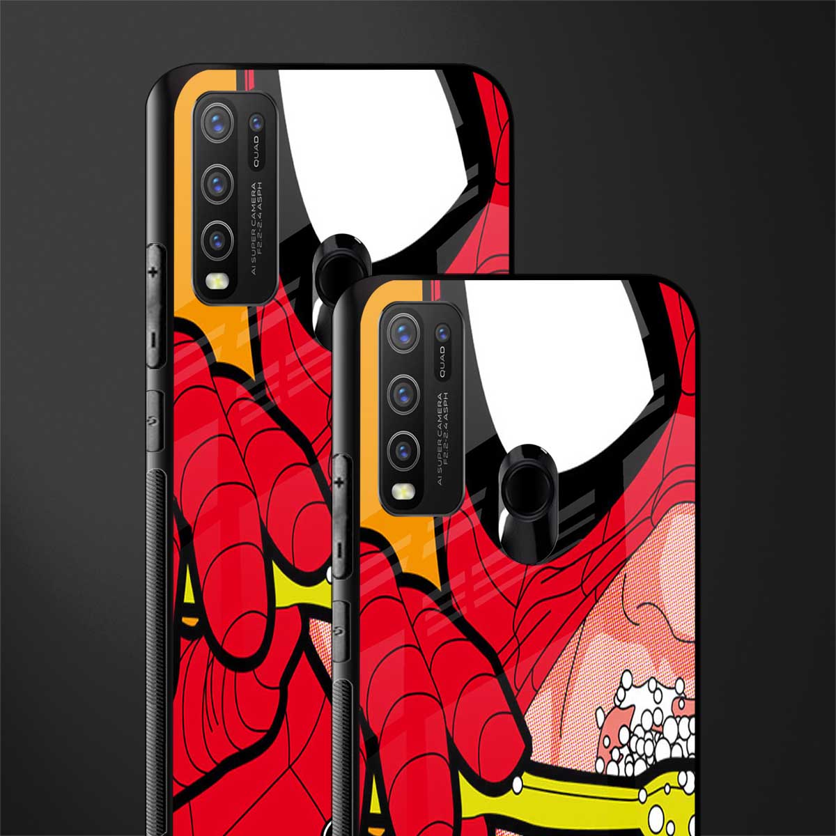 brushing spiderman glass case for vivo y50 image-2