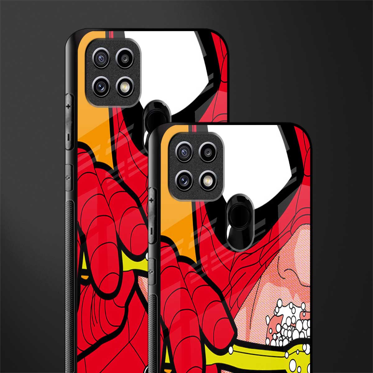 brushing spiderman glass case for oppo a15s image-2