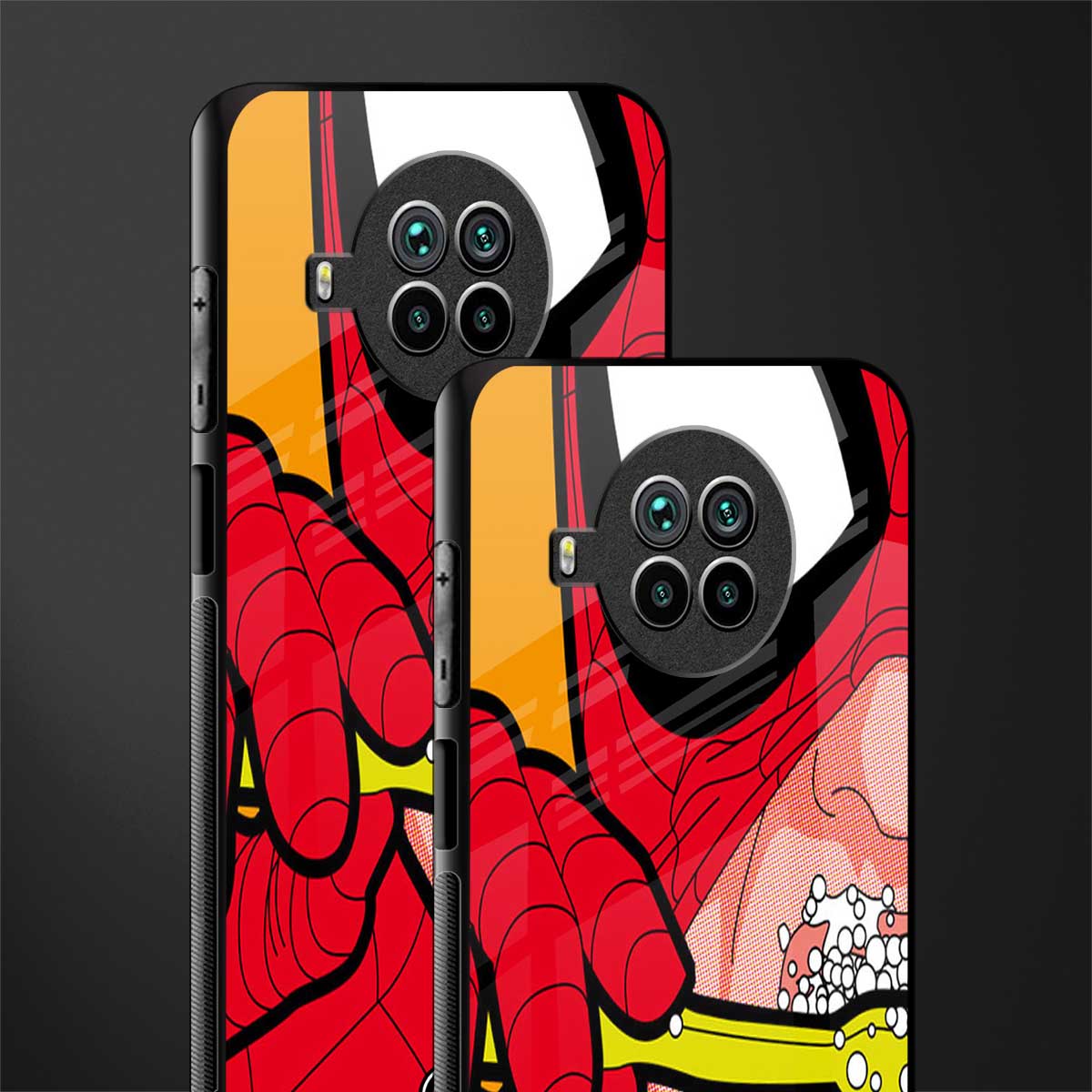 brushing spiderman glass case for mi 10i image-2
