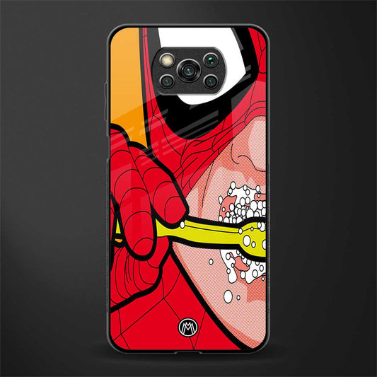 brushing spiderman glass case for poco x3 image