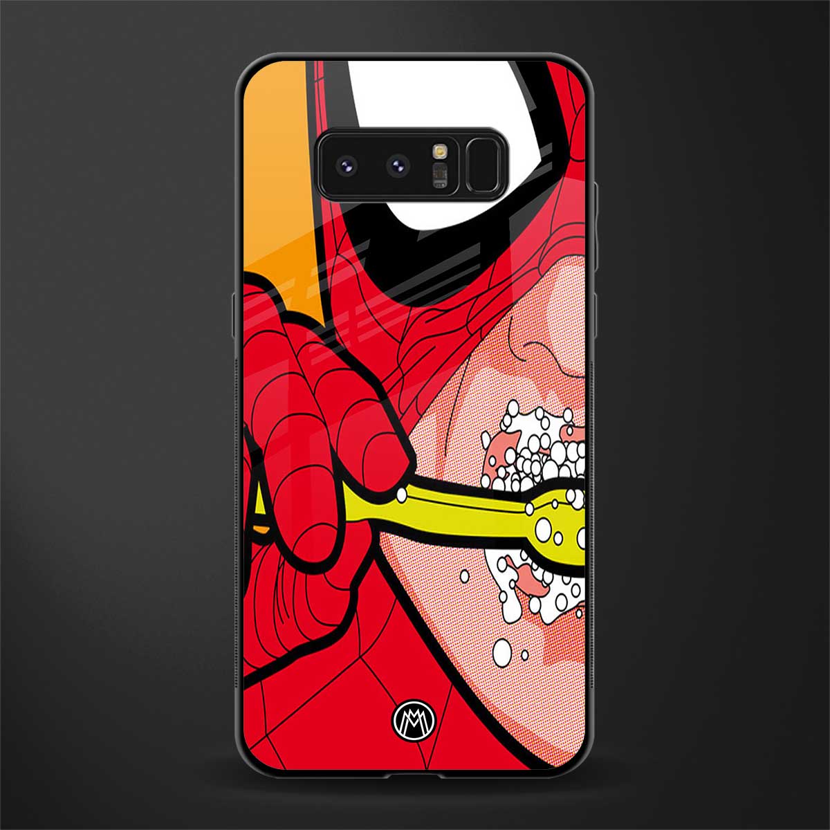 brushing spiderman glass case for samsung galaxy note 8 image