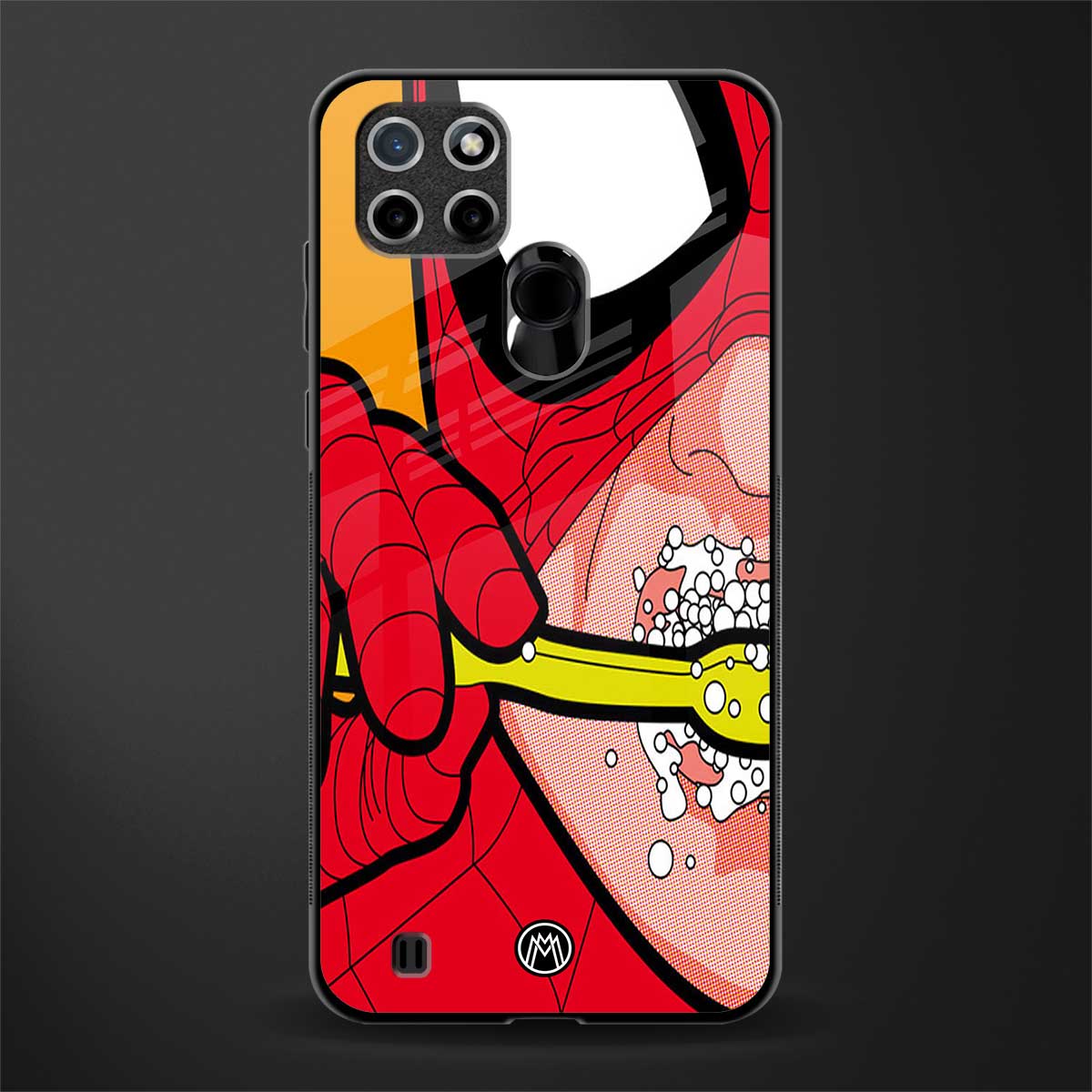 brushing spiderman glass case for realme c21 image