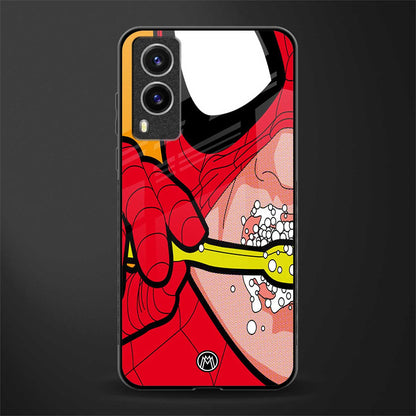 brushing spiderman glass case for vivo v21e 5g image