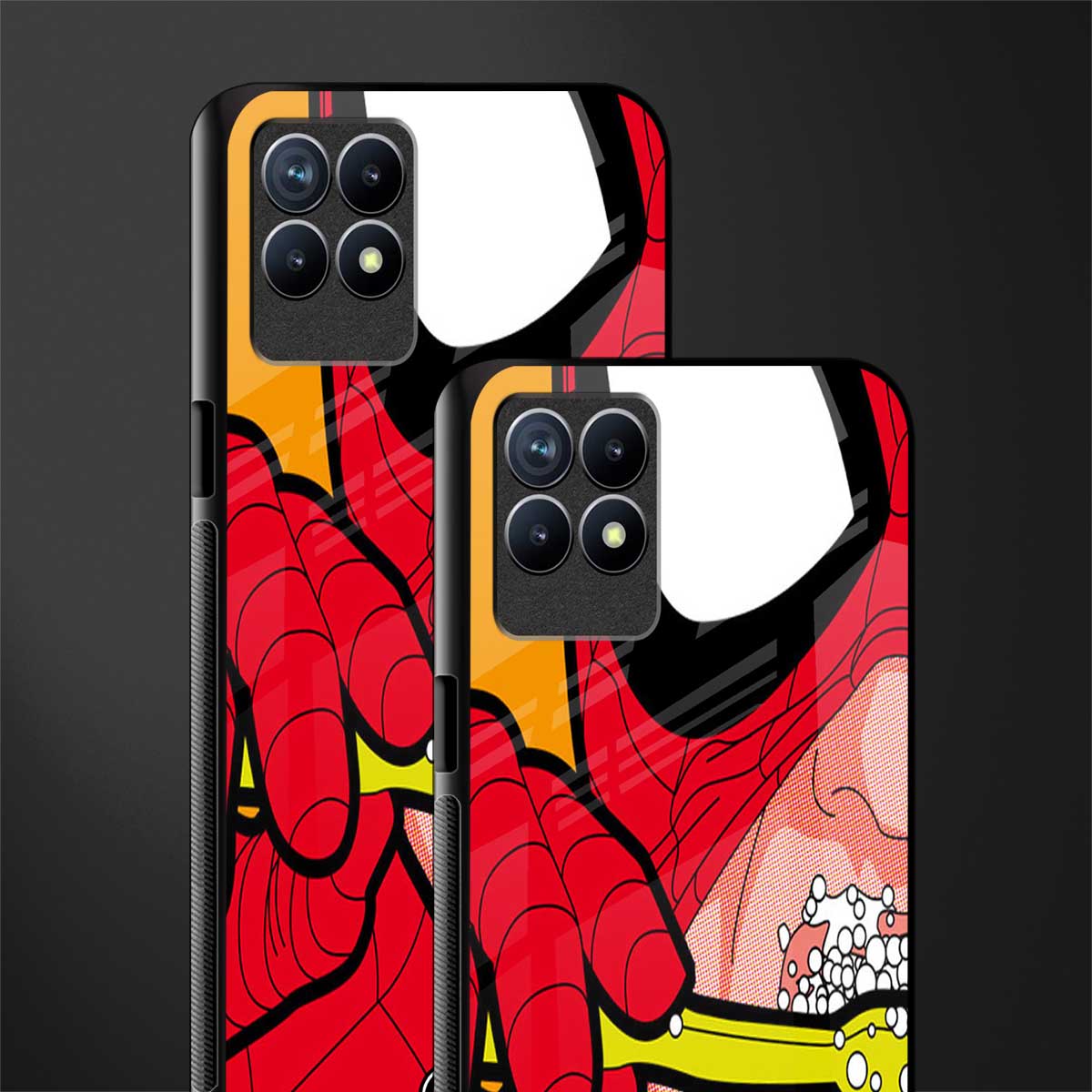 brushing spiderman glass case for realme 8i image-2