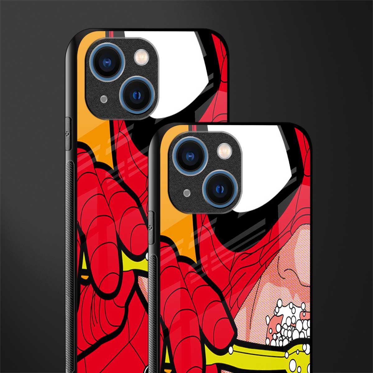 brushing spiderman glass case for iphone 13 mini image-2
